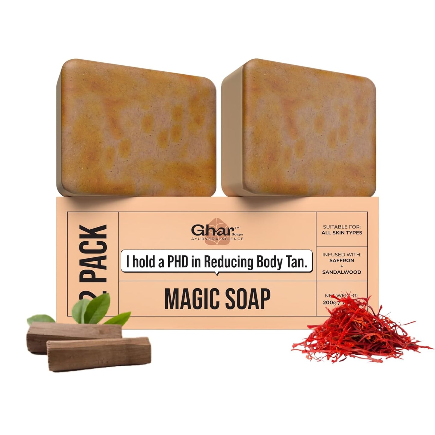 Handmade Magic Soaps For Skin Glow and Tan remover (pack of 2)